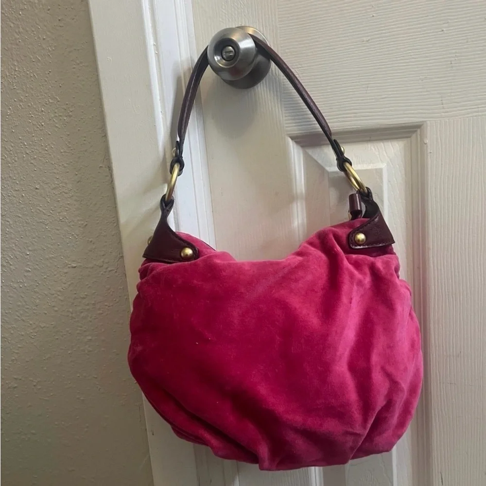 Juicy Couture Fuchsia Hobo Bag with Brown Accents, pre-owned